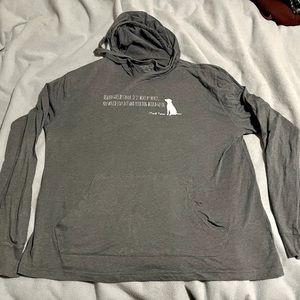 Mark Twain Dog Quote Long Sleeve Hoodie Tee Shirt Grey XL